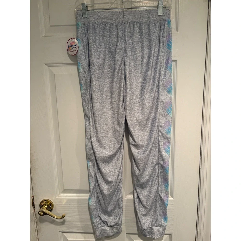 Justice Girls Gray Tie Dye Heart Pajama Jogger Pants Sleepwear Size 18/20 NWT